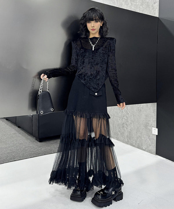Sheer Tiered Skirt